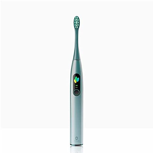 Oclean X Pro, Spazzolino elettrico intelligente, 3 modalità di spazzolamento con sbiancamento, ricarica rapida wireless per una durata di 30 giorni, design antimuffa, impermeabilità IPX7 (verde)