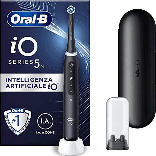 Oral-B Spazzolino Elettrico Ricaricabile iO 5n Nero, 1 Testina, 1 Custodia Da Viaggio