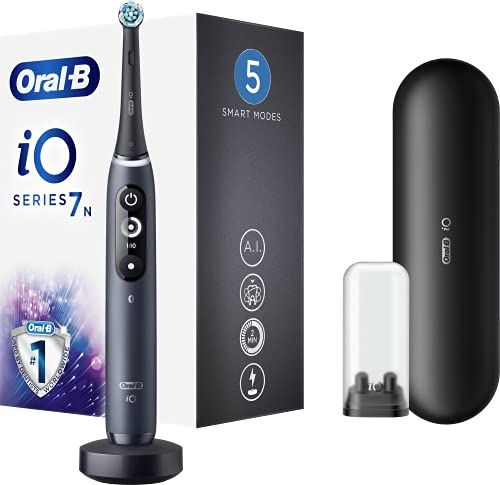 Oral-B iO 7n Go Electric Spazzolino Elettrico Pulizia Professionale, Sbiancante Denti, Protezione Gengive, 1 Testina, Custodia Viaggio, Batteria Litio, Idea Regalo, Nero