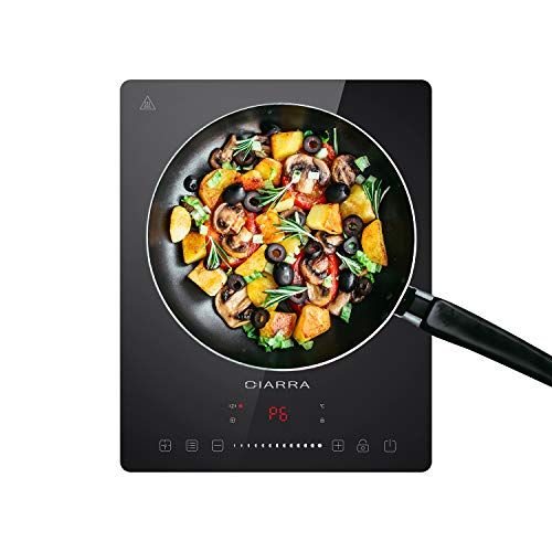 CIARRA CBTIH1 Piano Cottura a Induzione 2000W 8 Livelli Controllo Touch Sicurezza Multiplo Timer Spegnimento Automatico Blocco Bambini Vetro Ceramico Nero