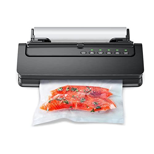 Macchina per sottovuoto Sigillatrice sottovuoto Sigillatrice per sacchetti per alimenti con rotolo per sacchetti sottovuoto Taglierina e supporto integrati